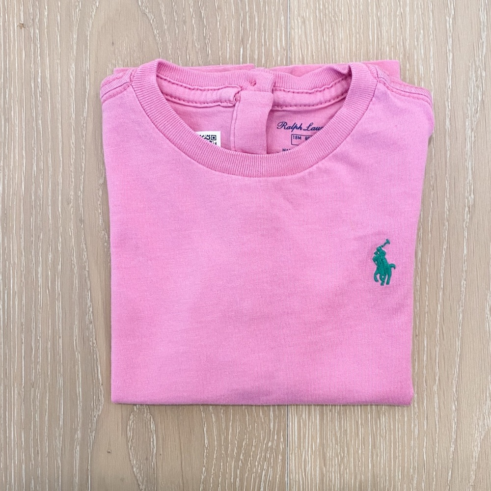 Ralph Lauren | Pink T-shirt with Green Logo (18 Months)